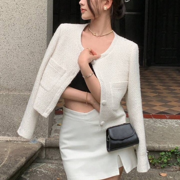 Shein dazy button front crop jacket pockets new - Picture 1 of 6